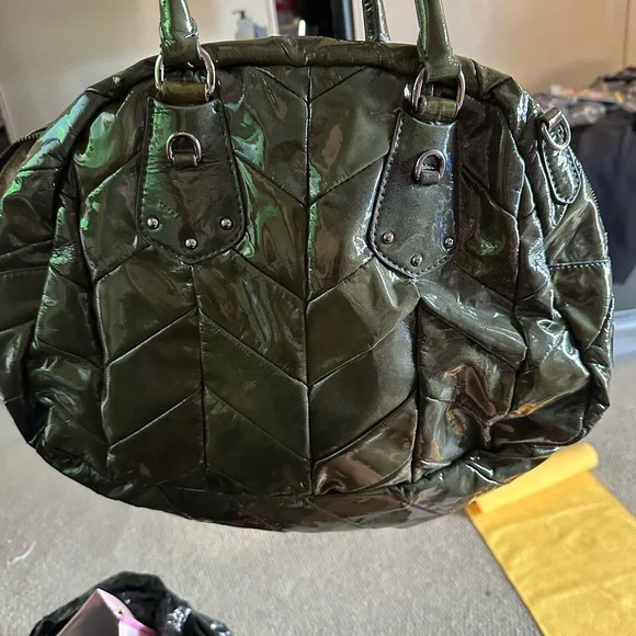 Prada Olive Patent Leather Handbag - Picture 3 of 6